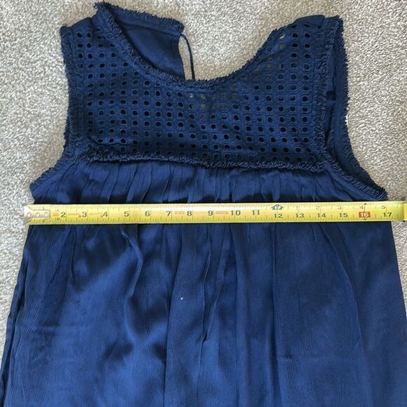 Tommy Bahama Crinkle Shift Dress Lace Top Lined Summer Dress, Navy, XS, NWT - Picture 10 of 11